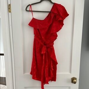 Milly of New York Scarlet One-Shoulder Dress